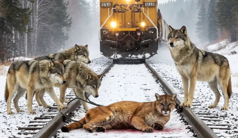 A Wolf Pack Stood in Front of His Train! Then He Saw the Chain Fastened to the Rail...