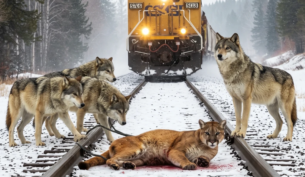 A Wolf Pack Stood in Front of His Train! Then He Saw the Chain Fastened to the Rail...
