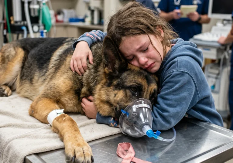 A Police Dog Lifted His Paw for the Girl He Once Saved—and the Vet Stopped the Final Injection