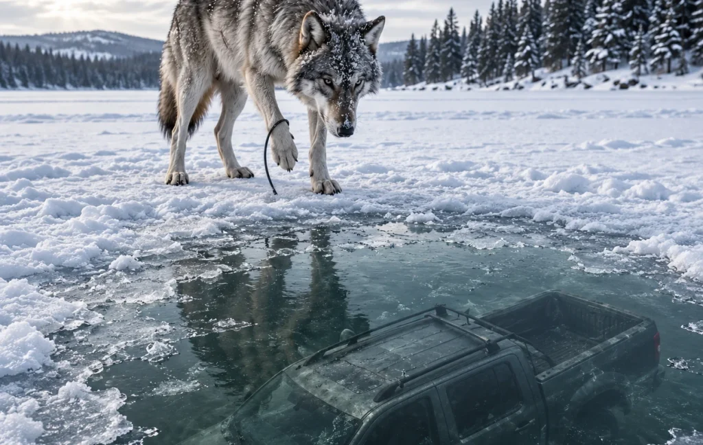 A Wolf Refused to Leave the Most Dangerous Ice on Blackwater Lake—Then Three Taps Came from Beneath the Snow