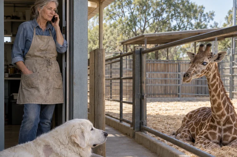 A Widow’s Old Dog Found Comfort Beside a Blind Giraffe Calf. Then the Vet Called...