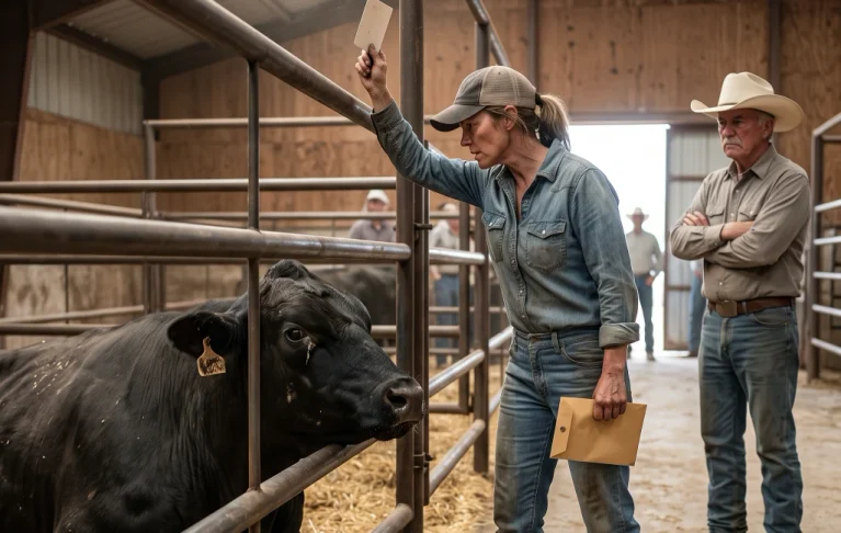 No One Else Wanted the Bull in Pen Seventeen—Then One Rancher Raised Her Bid Card and Heard, “You Just Bought a Dead Bull”