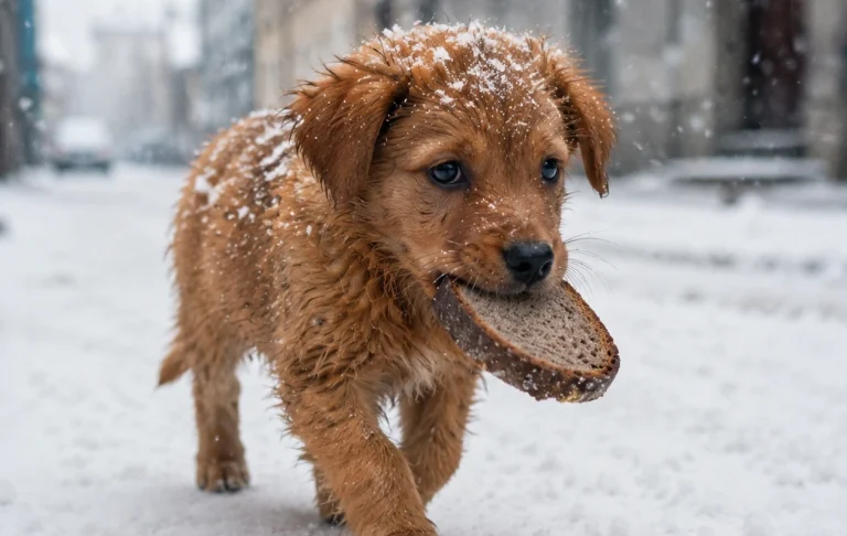 Again and Again, the Red Puppy Carried a Hard Heel of Rye Bread Beyond the Last Streetlight—Then Owen Followed Him Into the Storm