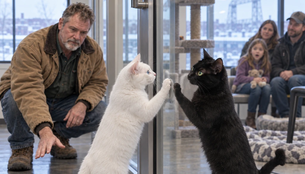 The Deaf White Cat Trusted Only One Pair of Black Ears—Then a Family Asked to Adopt His Friend