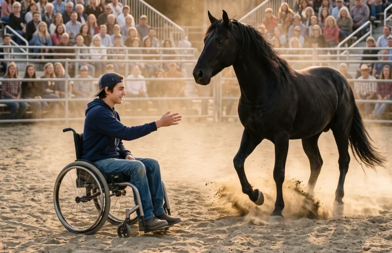 A Boy in a Wheelchair Let a Mustang Come to Him! Then Everyone Wanted It to Happen Again...