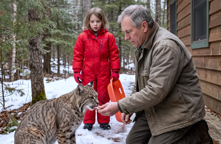 He Helped One Bobcat Survive—Months Later, She Returned to His Porch With Her Family and Put His Kindness to the Test
