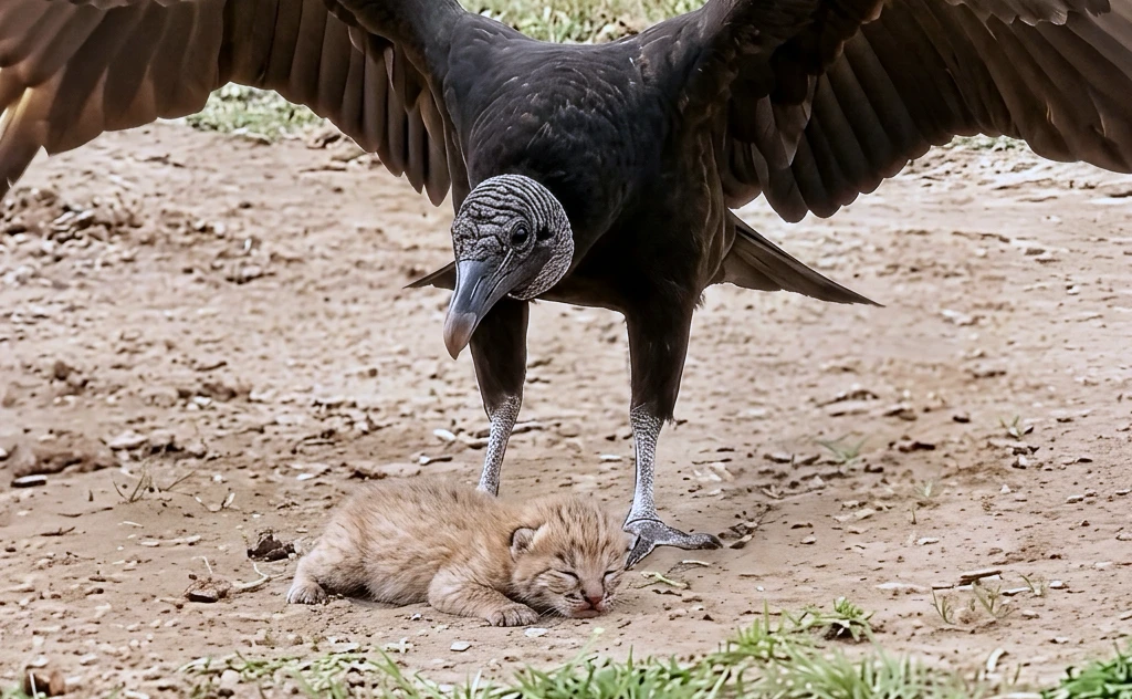 A Driver Saved a Bobcat Kitten From a Vulture! Then a Trail Camera Left Her Rescuers Facing a Harder Choice...