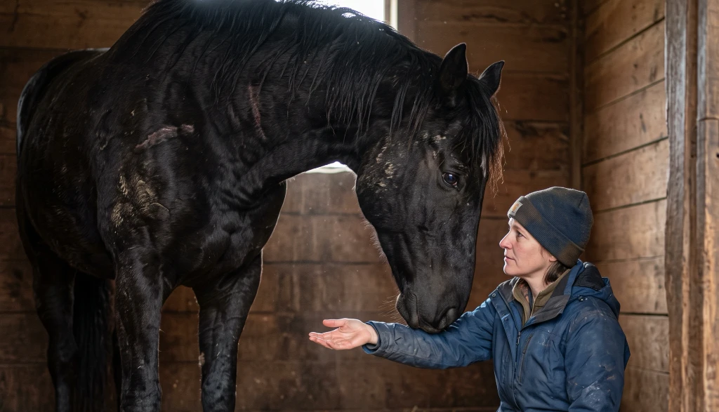 She Spent Her Last Insurance Money on a Gentle Stallion! The Horse in the Trailer Was Starved, Black—and Terrified...