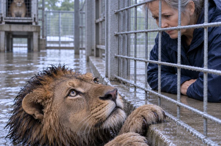 A Lion Was Drowning Behind a Jammed Gate. To Save Him, a Keeper Had to Trust the Daughter She Couldn’t Let Go...