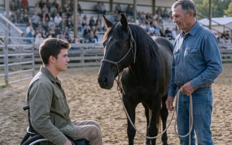 The Crowd Wanted the Wild Stallion to Bow. A Young Man in a Wheelchair Asked for Something Else…