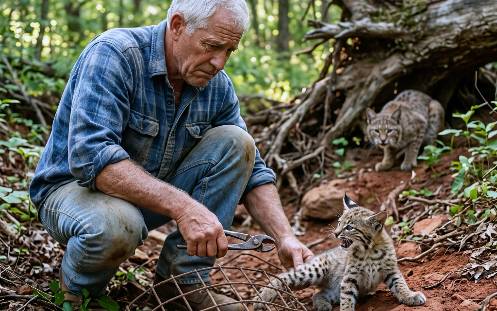 A Widower Found a Bobcat Kitten Caught in the Wire His Late Wife Asked Him to Remove. Getting It Back to Its Mother Meant Telling His Daughter What Really Happened the Night Her Mother Died