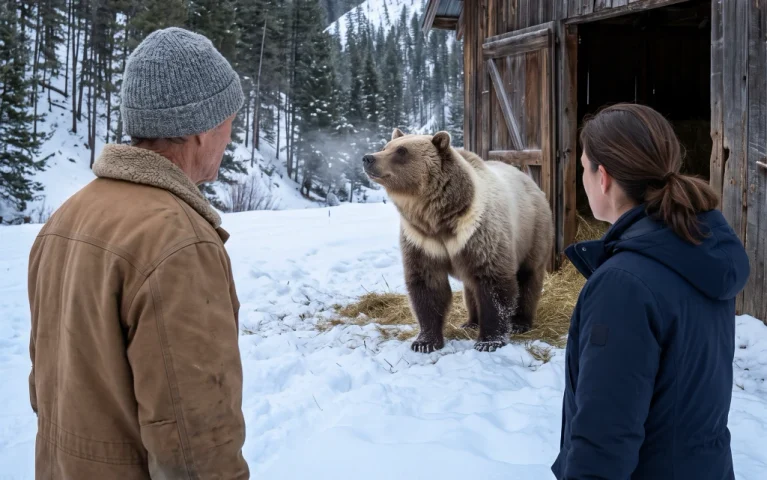 A Grizzly His Late Wife Named Walked Into His Barn in January and Wouldn't Leave! By Nightfall, He Understood What She Was Running From...