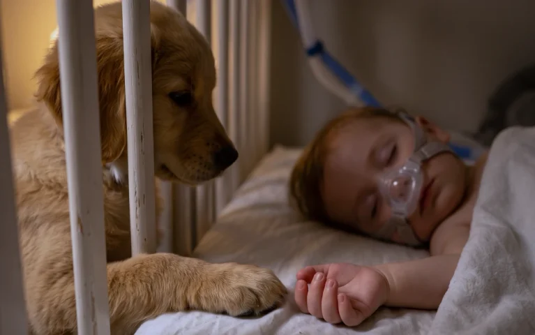 His Chart Said "No Purposeful Movement!" At 3:25 A.M., a Shy Shelter Puppy Slipped a Paw Through the Crib Slats—and Our Baby's Fingers Closed Around It...