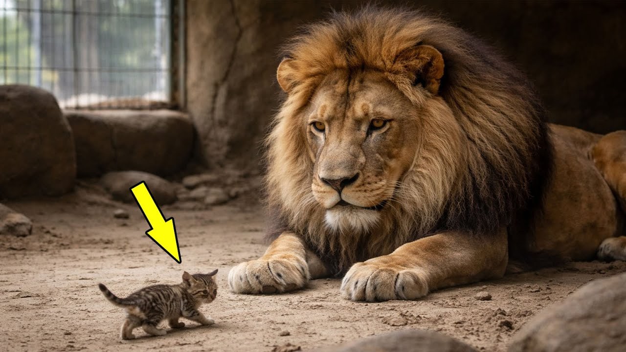 The Lion Barely Moved While a Kitten Slept Against His Chest. His Keepers Watched Every Breath.
