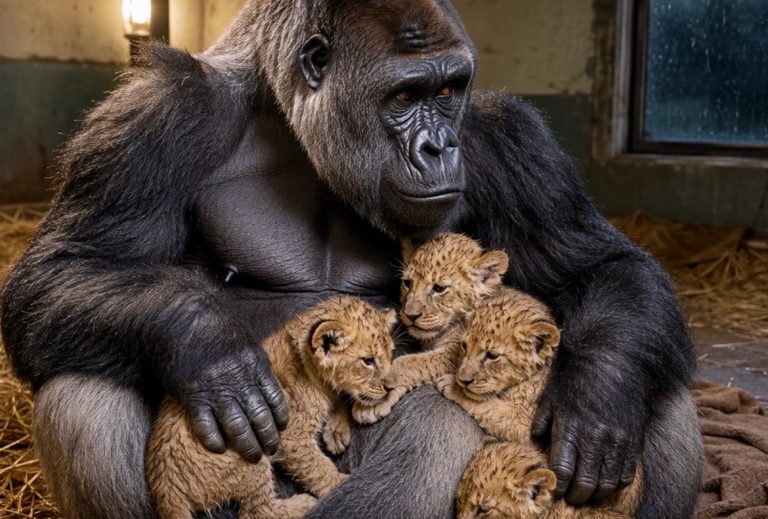 A Lion Cub Finally Took a Bottle at a Gorilla’s Barrier. The Veterinarian Still Closed the Shutter.