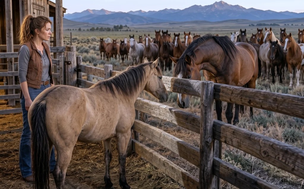 She Brought a Roadside Mare Home. Before Dawn, Twenty Horses Were Waiting at Her Fence.